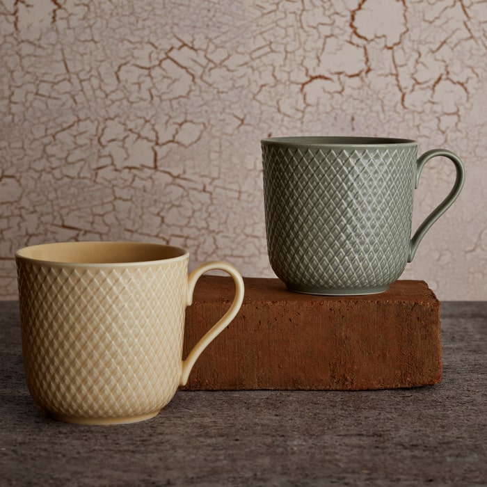 Lyngby Porcelæn 201842 Tasse Rhombe Earth en marbre