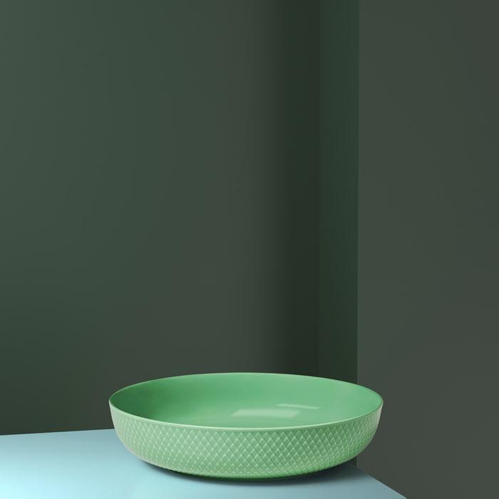 Lyngby Porcelæn 201919 Bol de service Rhombe Color en vert