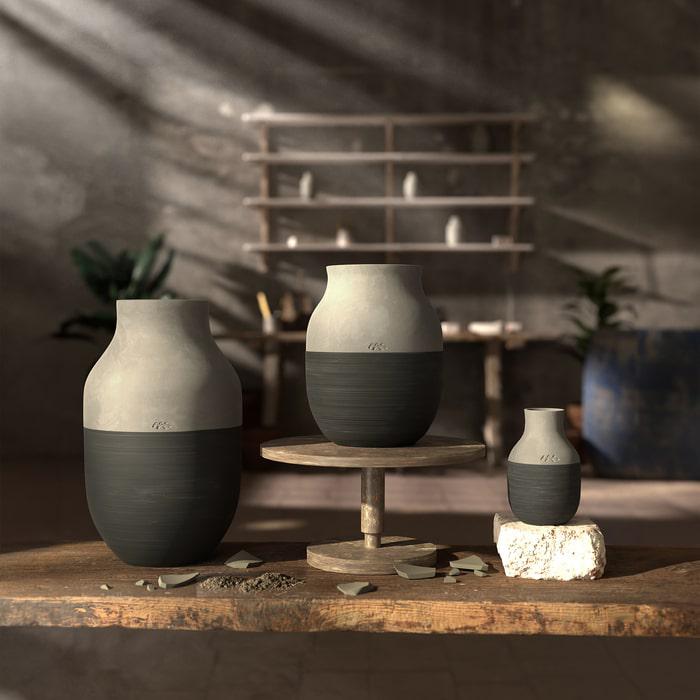 Kähler 690149 Vase circulaire Omaggio en gris anthracite