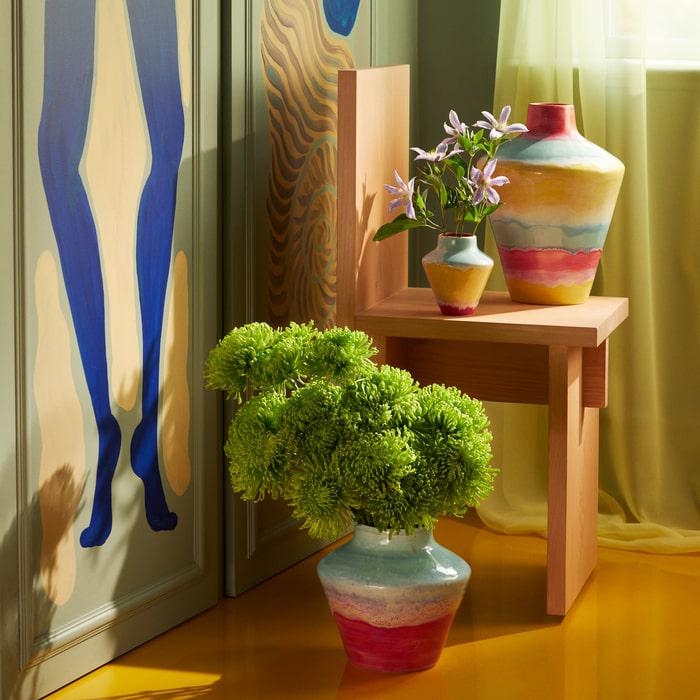 Vase Coquelicot Kähler 693804, coloris Menthe/Rose
