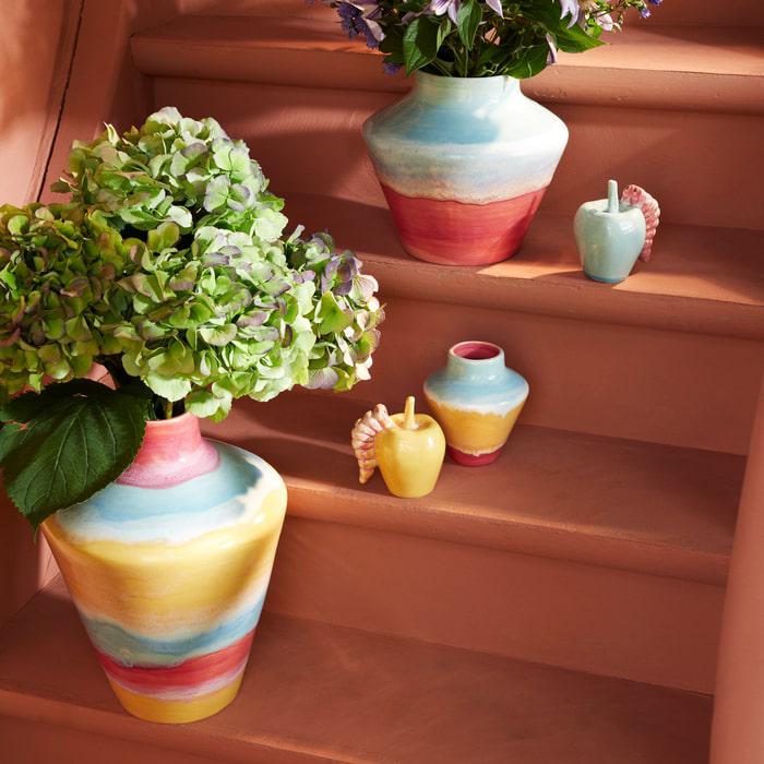 Vase Kähler 693800 Poppery rose/menthe/jaune