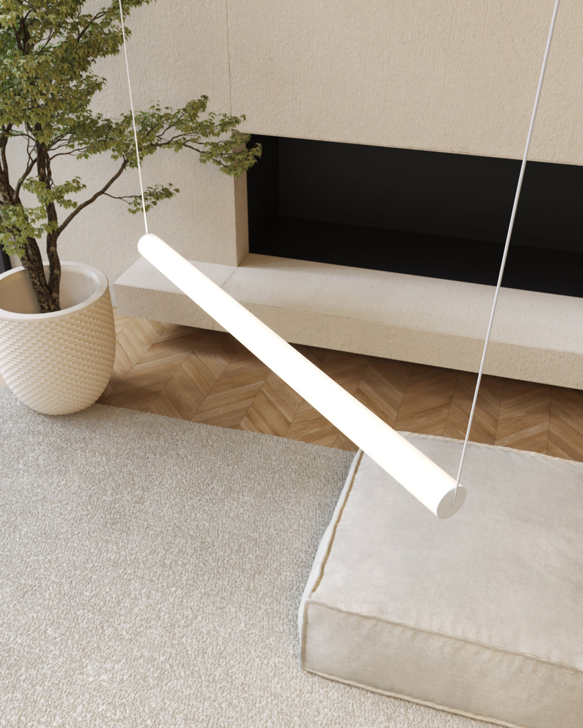 Sonneman 3475.77WS-6-0-0 YO Linea Suspendu en anodisé naturel
