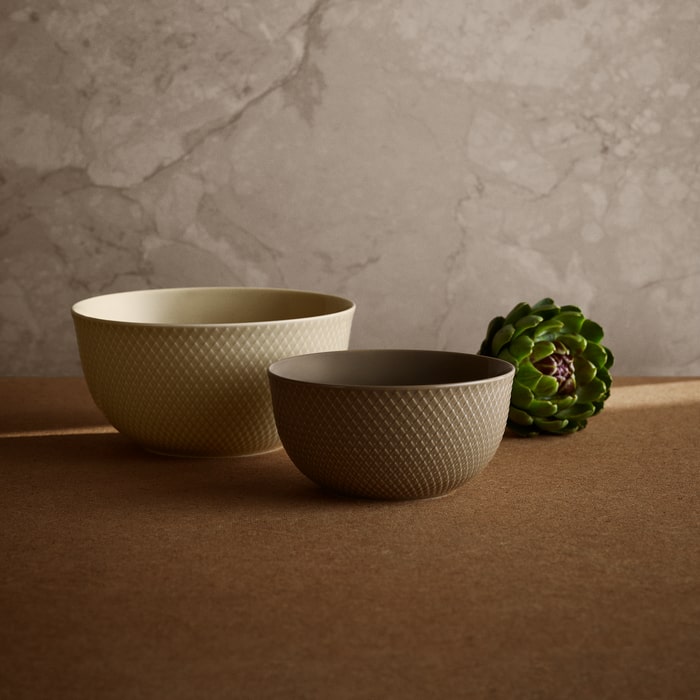 Lyngby Porcelæn 201850 Bol de service Rhombe Earth en argile