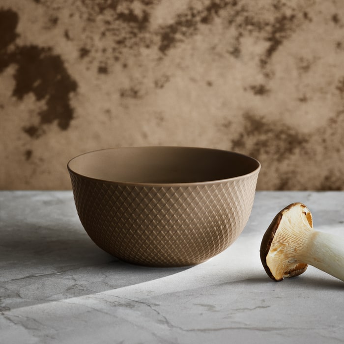 Lyngby Porcelæn 201850 Bol de service Rhombe Earth en argile