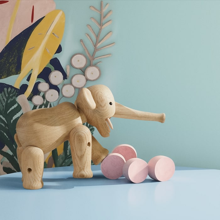 Kay Bojesen 39549 Elephant Wooden Figurine in Oak