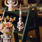 Bjørn Wiinblad 56569 Lady with Hat Candle Holder in Pink/Yellow