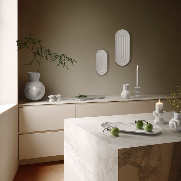 Lyngby Porcelæn 201468 Plat de service ovale Tura en blanc
