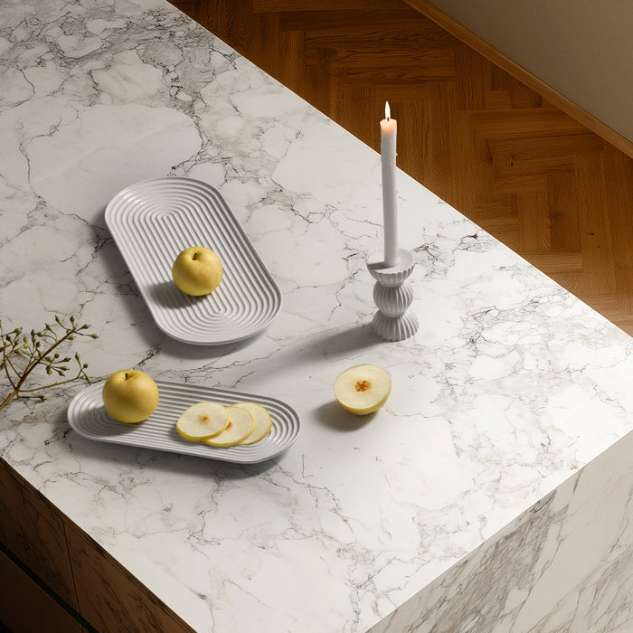 Lyngby Porcelæn 201468 Plat de service ovale Tura en blanc