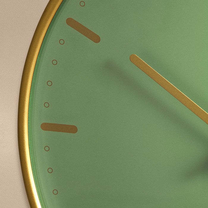 Horloge murale Arne Jacobsen Clocks 43484, Hôtel de Ville, verte