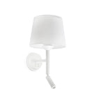Faro Barcelona 20302-92-US Savoy Wall Sconce with Reading Light in White/White