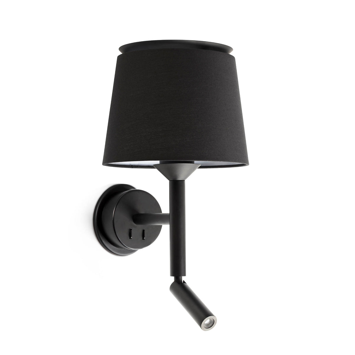 Faro Barcelona 20303-93-US Savoy Wall Sconce with Reading Light in Black/Black