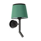 Faro Barcelona 20303-94-US Savoy Wall Sconce with Reading Light in Black/Green
