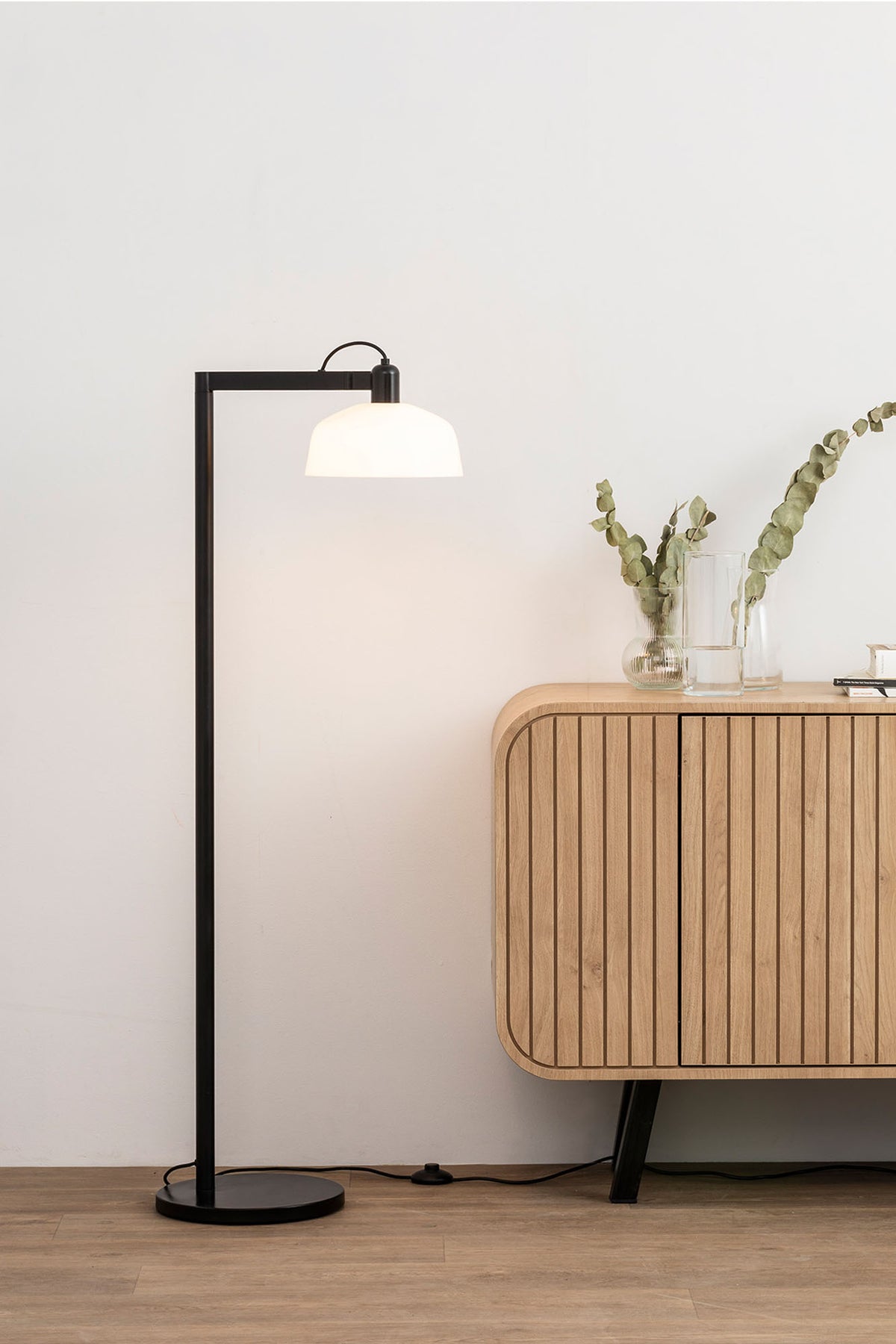 Faro Barcelona 20336-119-US Tatawin Floor Lamp in White Glass
