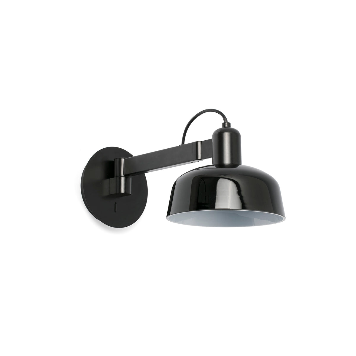 Faro Barcelona 20342-117-US Tatawin Wall Sconce with Arm in Black Glass