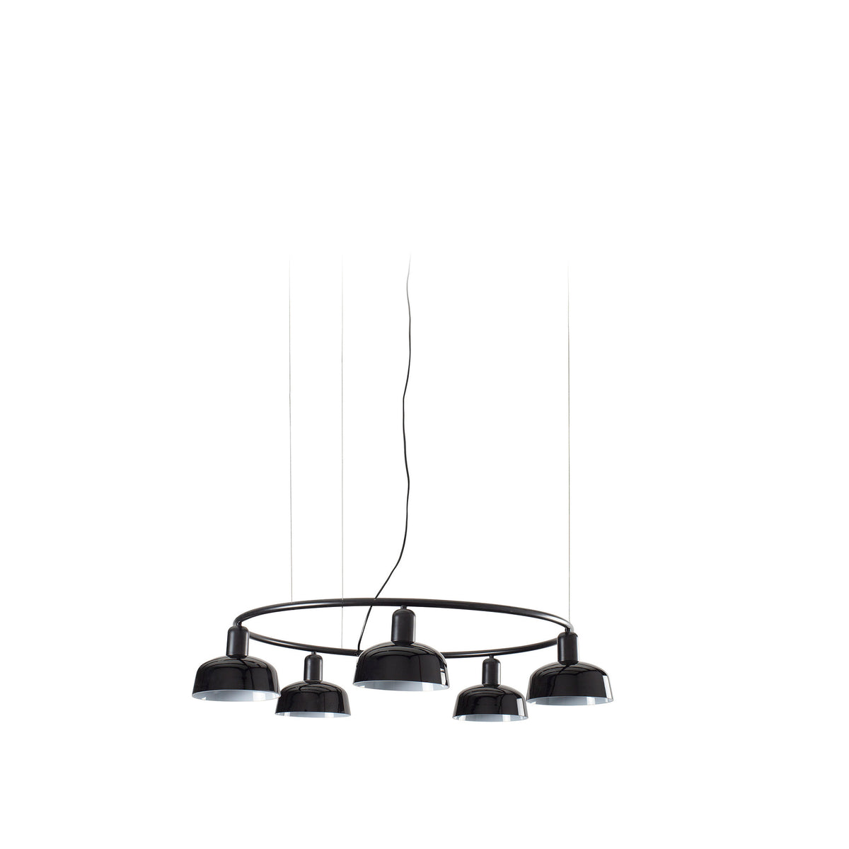 Faro Barcelona 20343-117-5L-US Tatawin 5-Light Ring Pendant in Black Glass