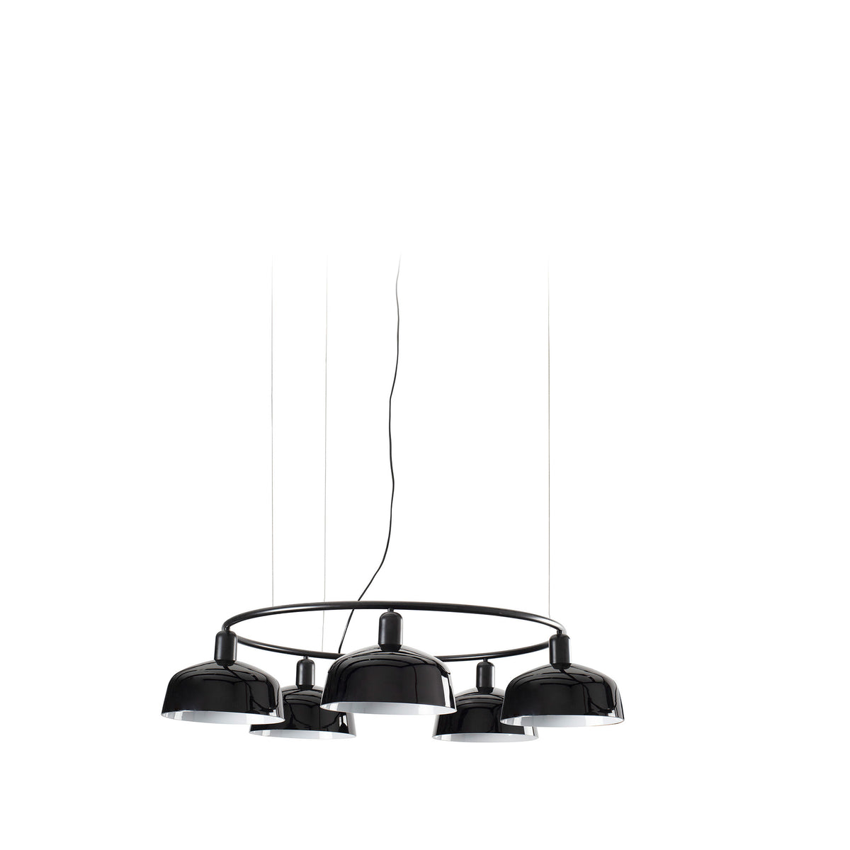 Faro Barcelona 20343-120-5L-US Tatawin 5-Light Ring Pendant in Black Glass