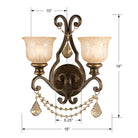 Crystorama - 7502-BU-GT-MWP - Deux feux Murale - Norwalk - Bronze Umber