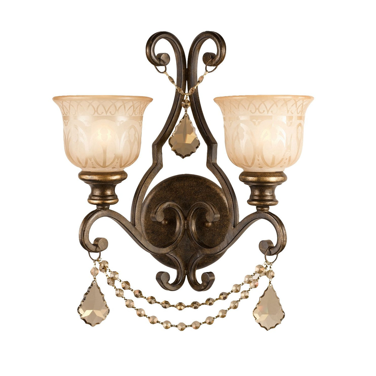 Crystorama - 7502-BU-GT-MWP - Two Light Wall Sconce - Norwalk - Bronze Umber