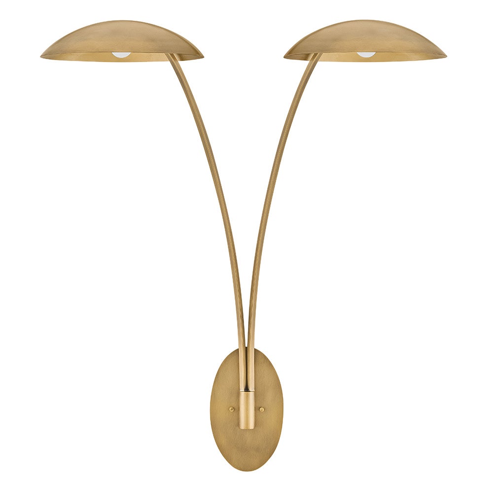 Applique double Fredrick Ramond FR41642HB-GLF Glenn en laiton vieilli avec accents de feuille d'or