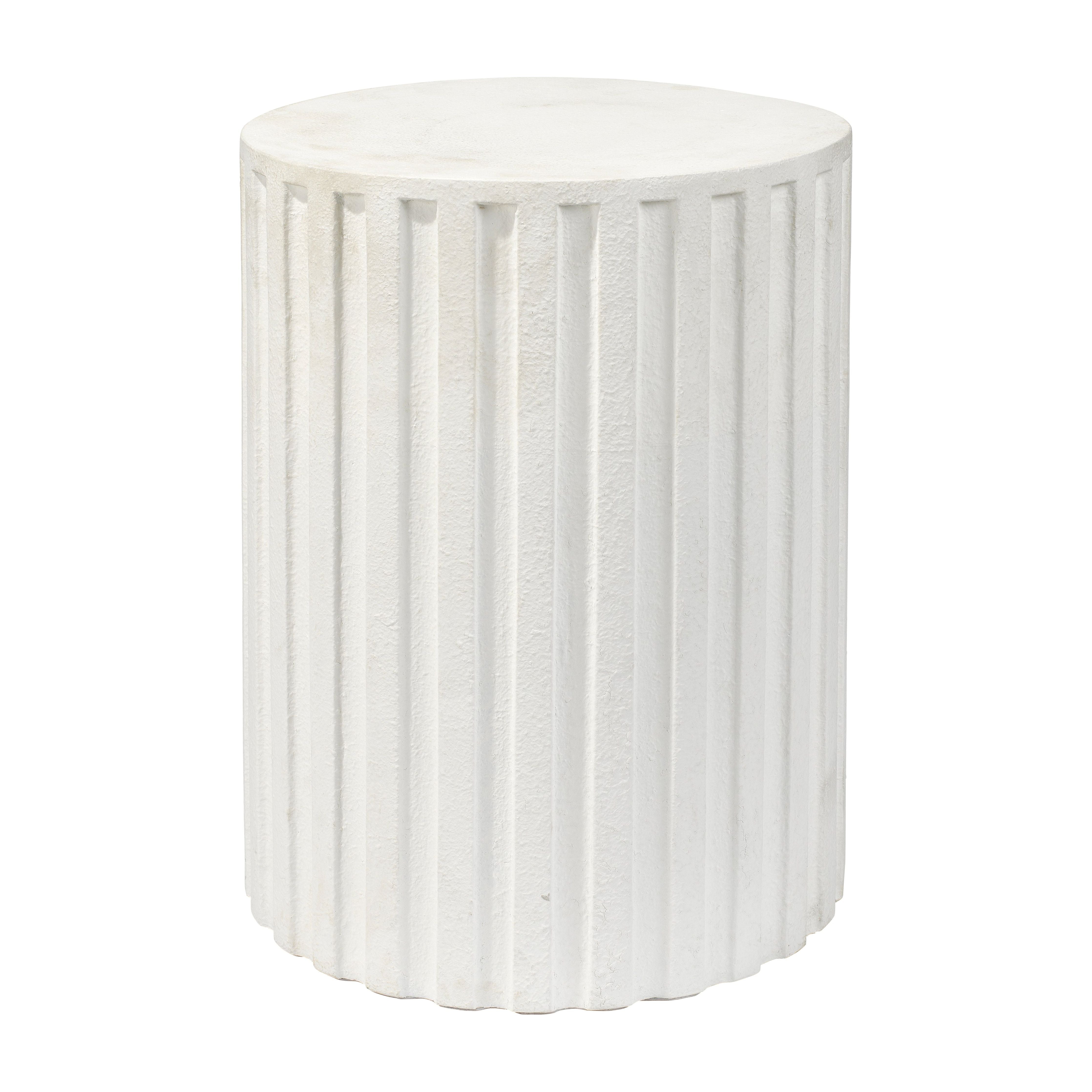 Jamie Young Company - 20FLUT-STWH - Fluted Column Side Table - Fluted - White