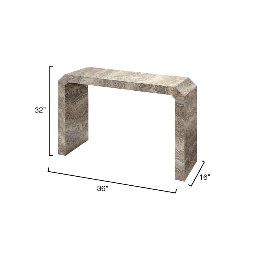 Table console en placage massif