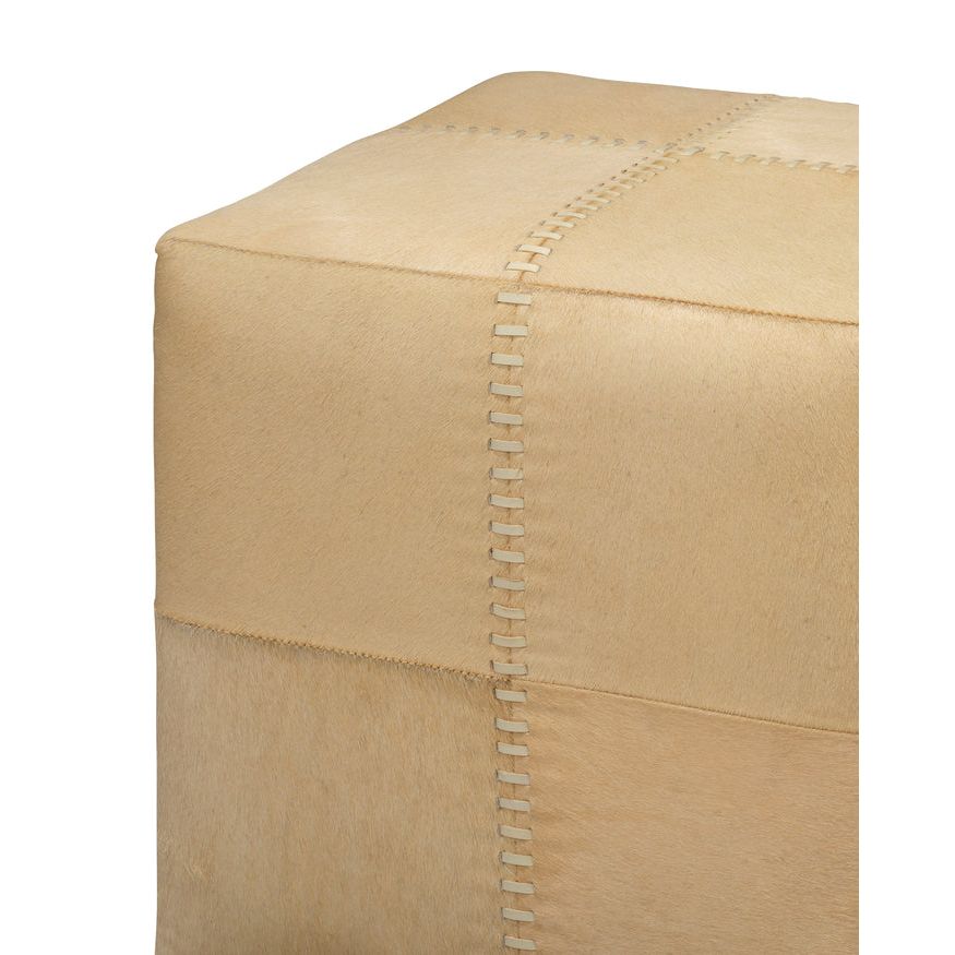 Cream Hide Ottoman