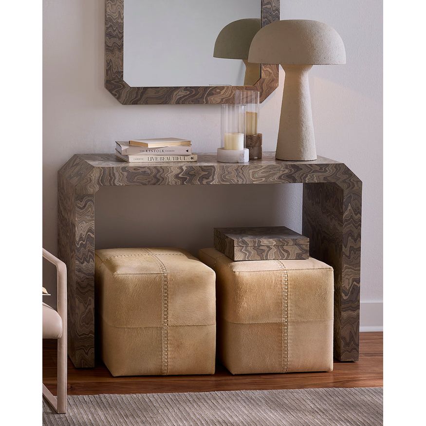 Cream Hide Ottoman