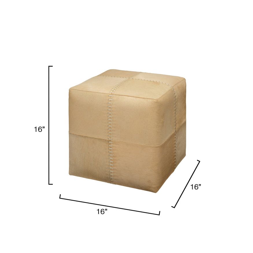 Cream Hide Ottoman