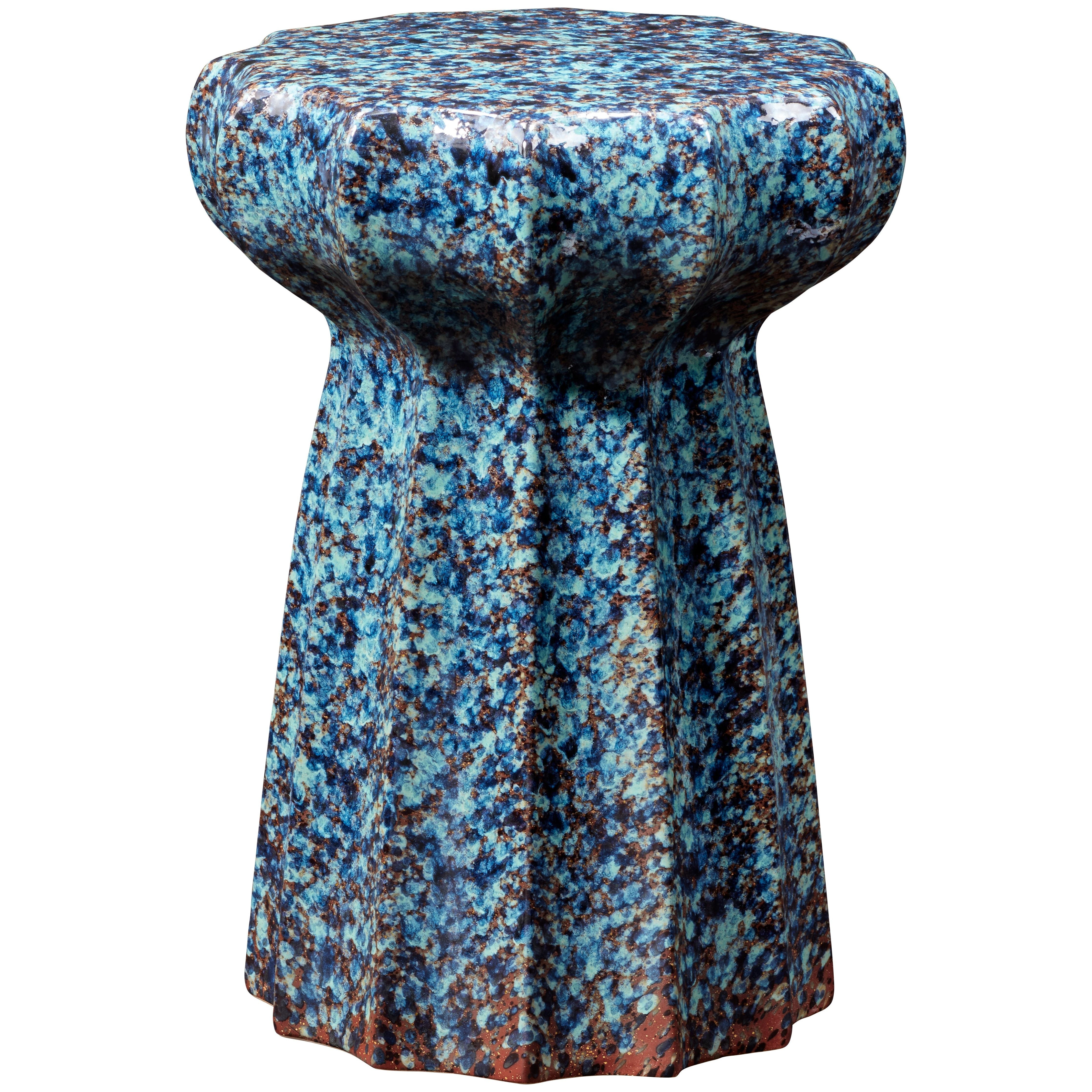Jamie Young Company - 20OYST-STMB - Oyster Side Table - Oyster - Multi-Blue