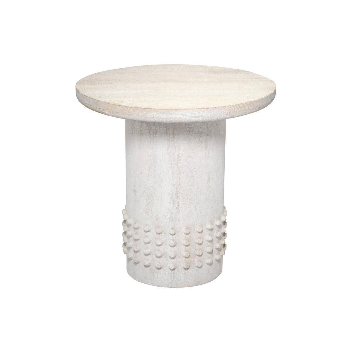 Studded Washed Wood Side Table