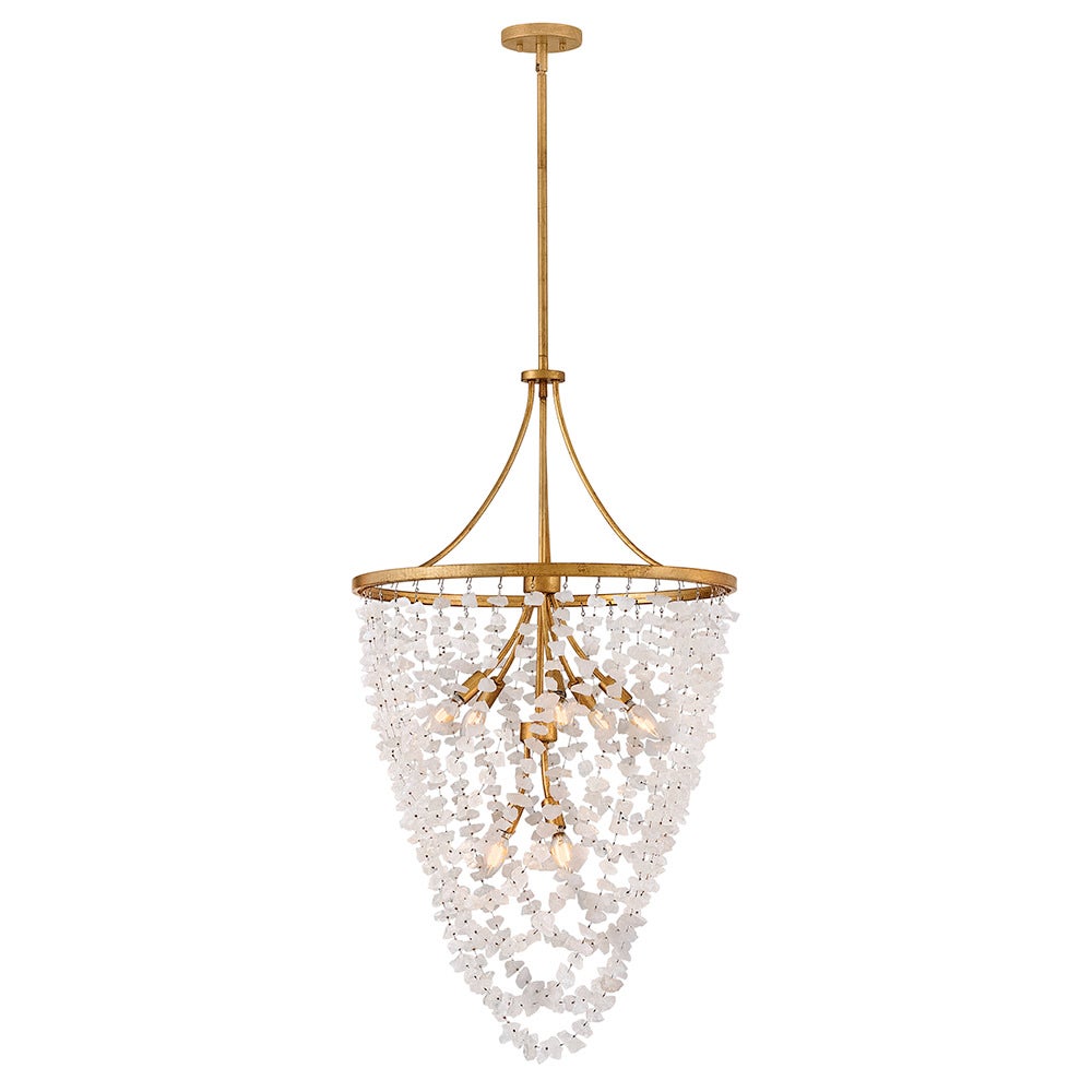 Fredrick Ramond FR41596DA Myra Cristal de roche à plusieurs niveaux Suspension en laiton vieilli