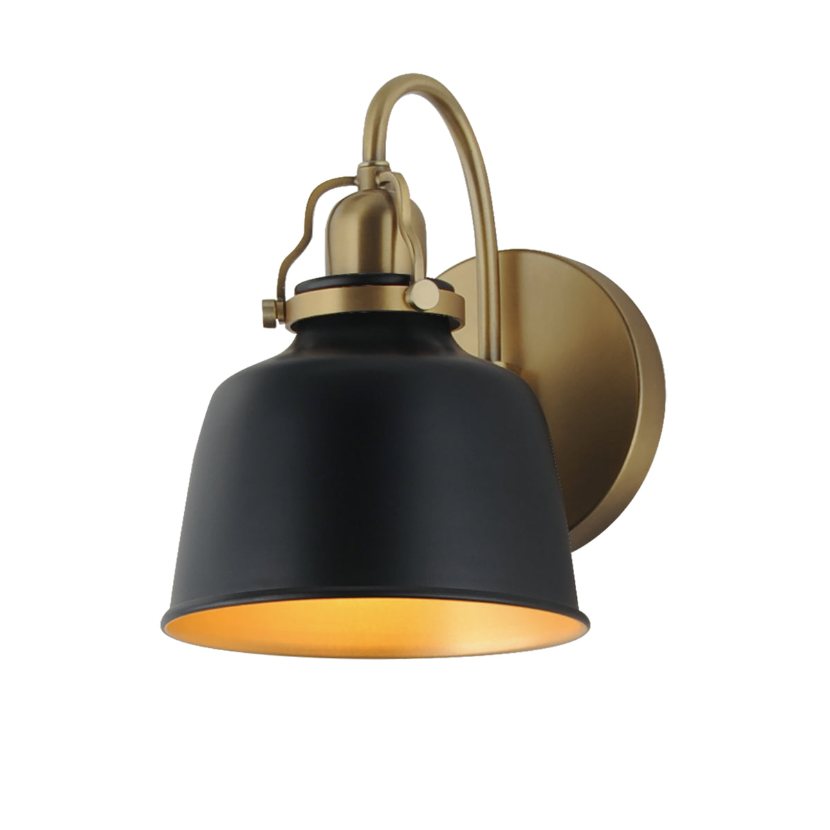 Applique murale Hollis à une lumière de Maxim Lighting (réf. 21421BKNAB), couleur naturelle Laiton vieilli
