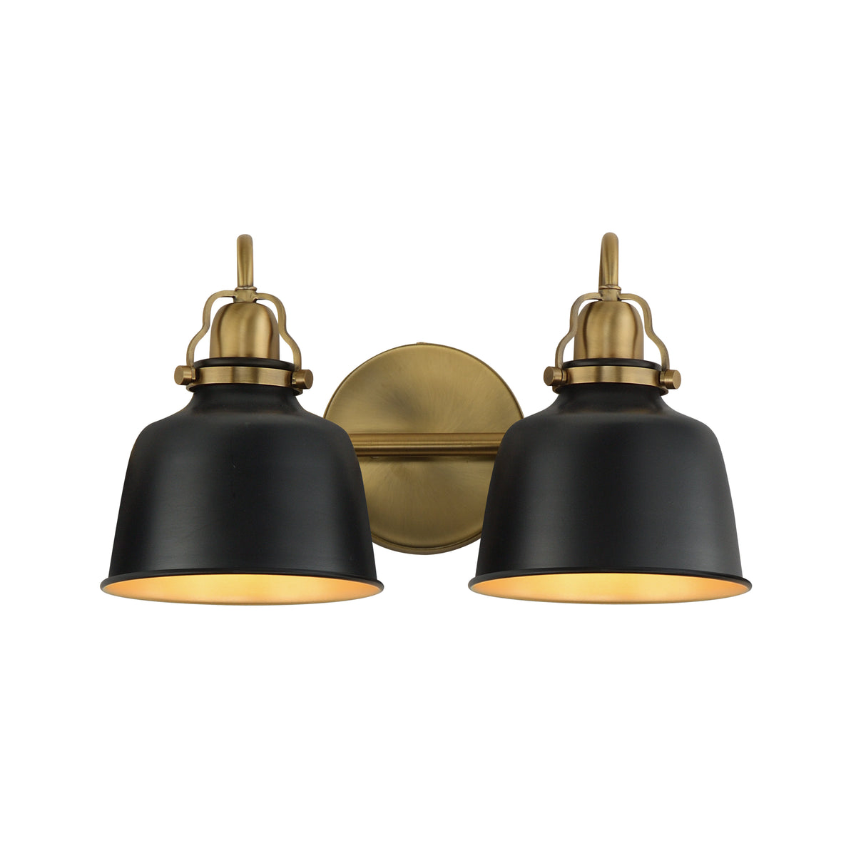 Applique murale à deux lumières Hollis 21422BKNAB de Maxim Lighting, couleur naturelle Laiton vieilli