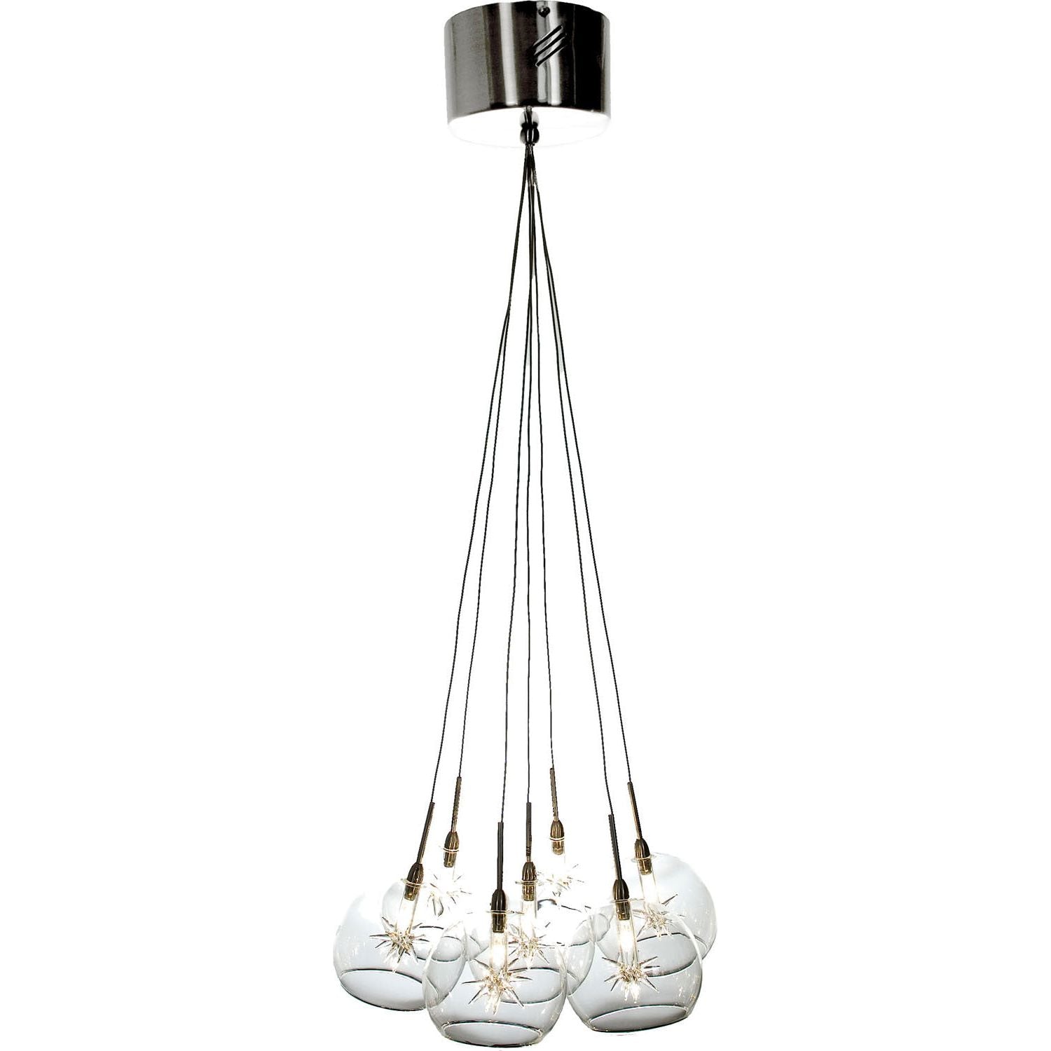 ET2 - E20112-24 - 37 Light Pendant - Starburst - Satin Nickel