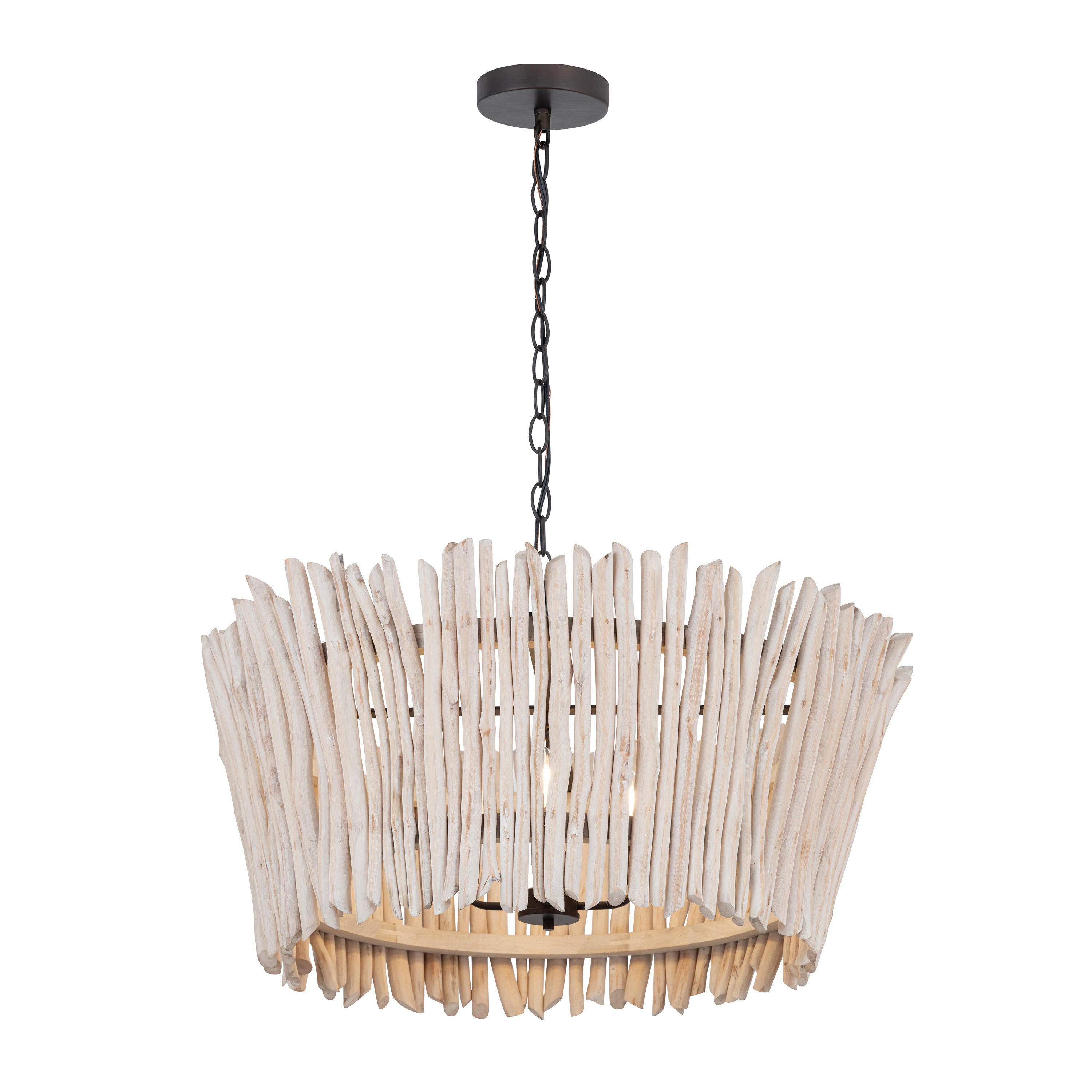 Maxim Lighting 22426WWTBZ Baywood 30" DriftWood Chandelier in Textured Bronze
