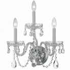 Crystorama - 1033-CH-CL-S - Trois lumières Murale - Cristal traditionnel - Chrome poli