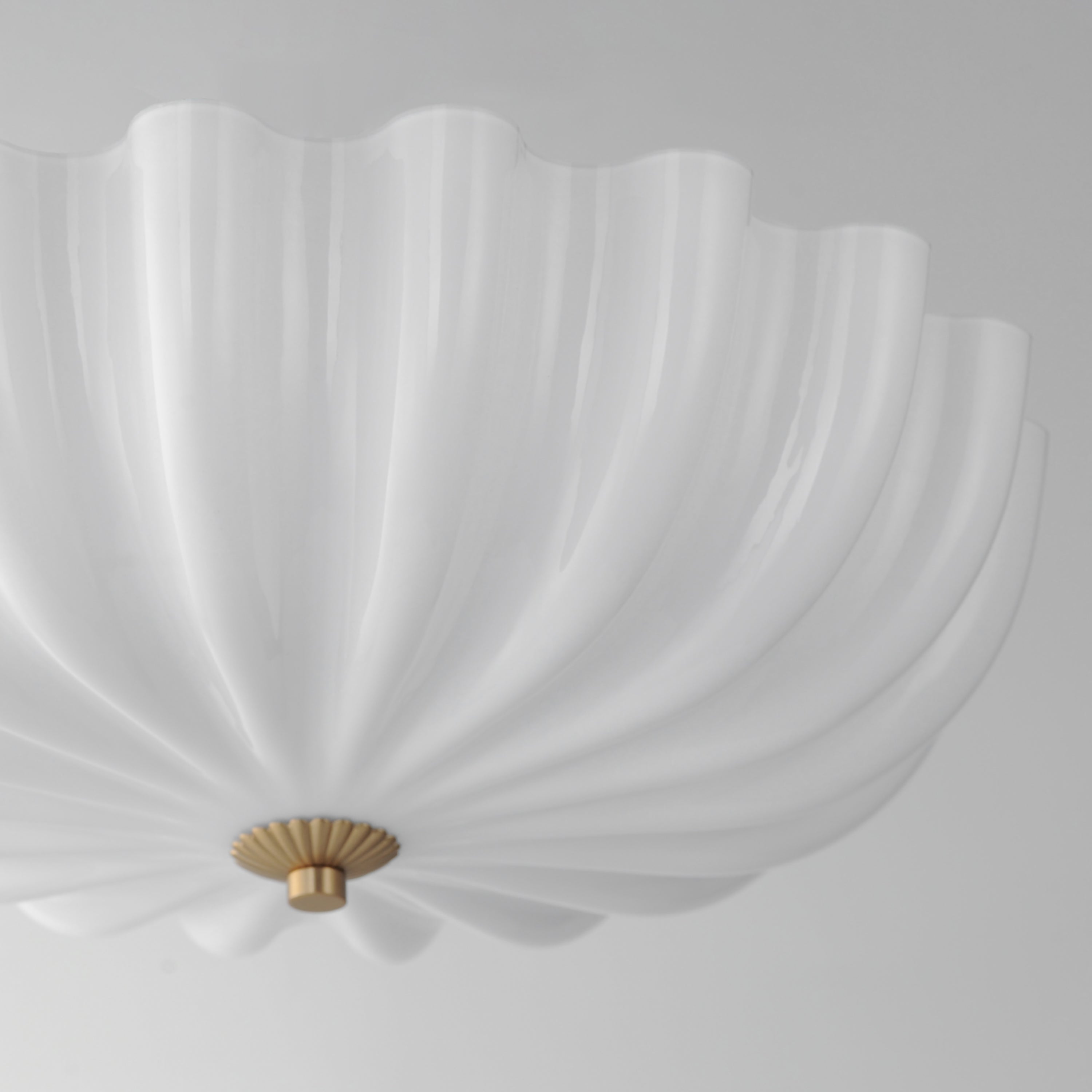 Maxim Lighting 22650WTNAB Bundt 15" Flush Mount in White/Natural Aged Brass