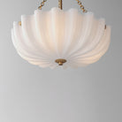 Maxim Lighting 22652WTNAB Bundt Suspension / Semi-flush en blanc/naturel Laiton vieilli