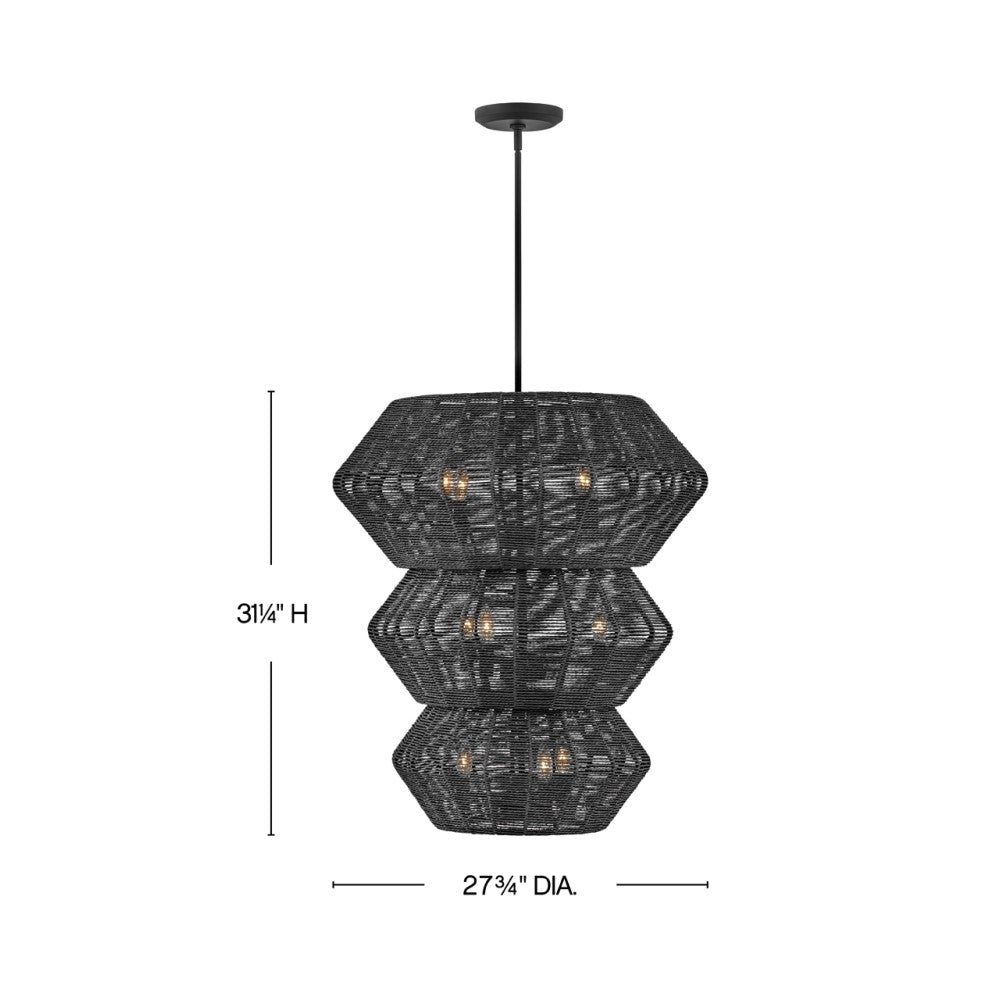 Hinkley Lighting 40388BLK Luca Multi Tier Chandelier in Black