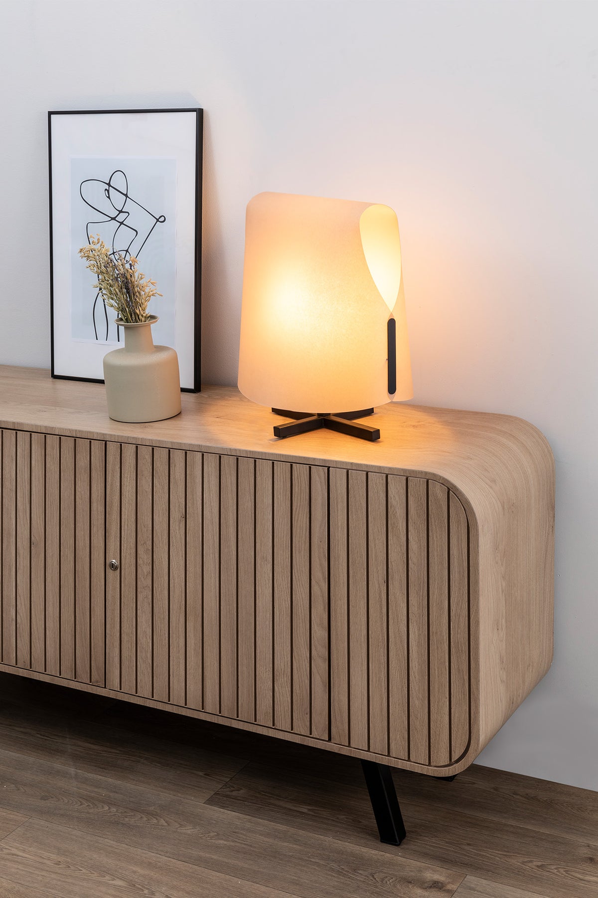 Faro Barcelona 23002-58-US Luang Table Lamp in Black/Camel