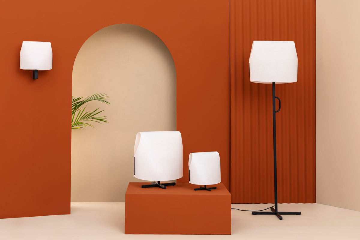 Faro Barcelona 23003-59-US Luang Floor Lamp in Black/Beige
