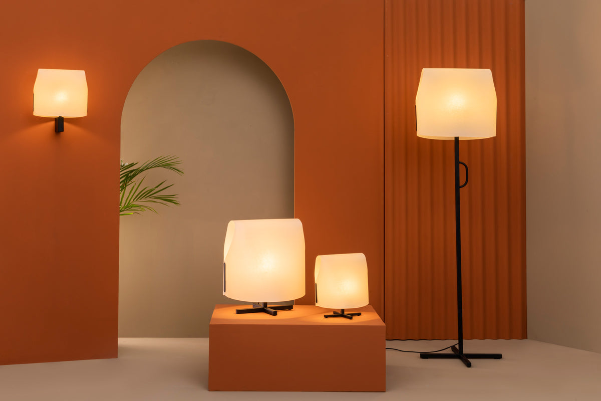 Faro Barcelona 23003-59-US Luang Floor Lamp in Black/Beige