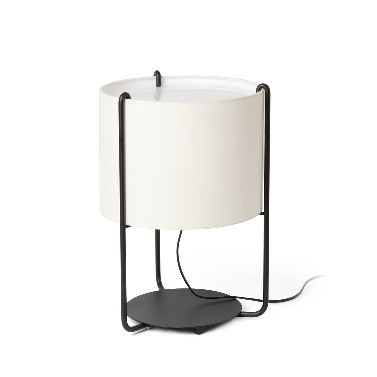 Faro Barcelona 24020-31-US Drum Table Lamp in Black/Beige
