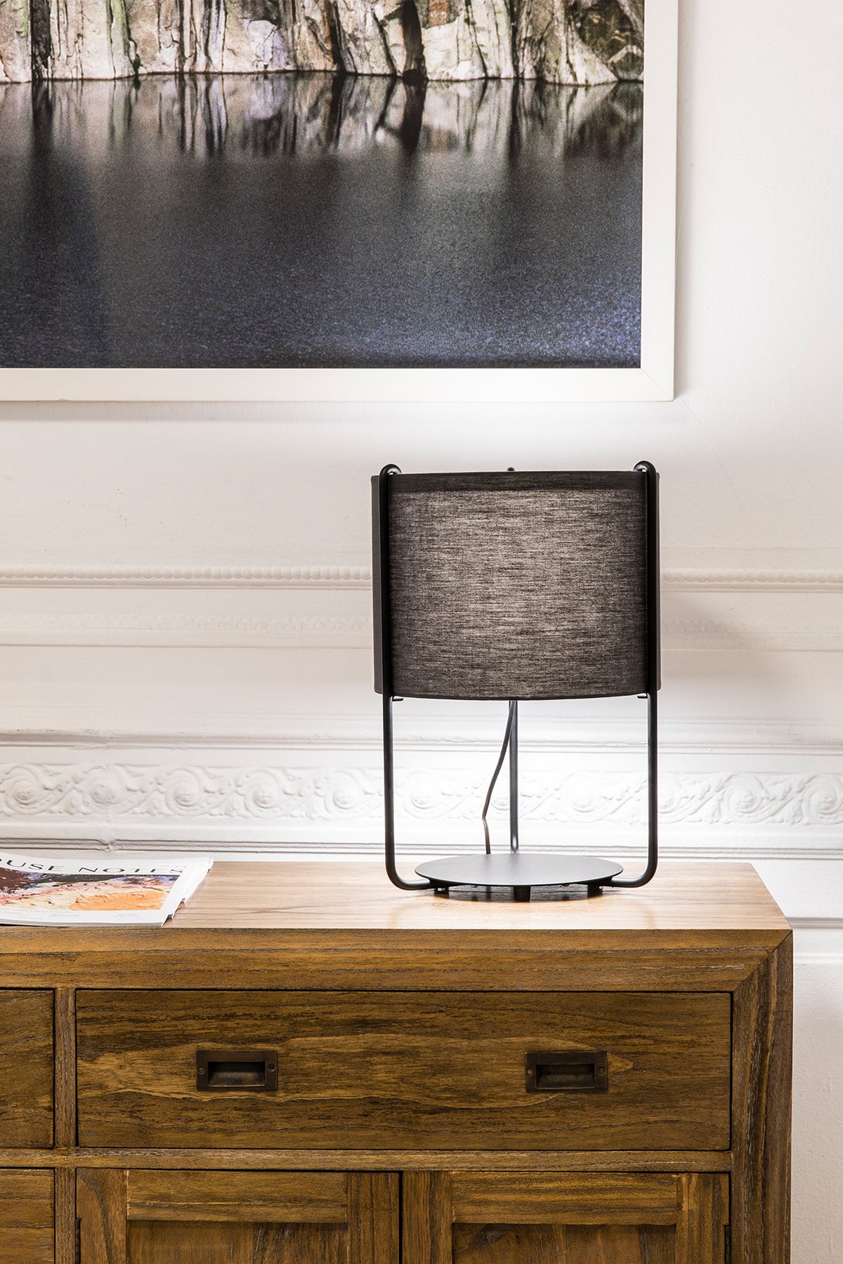 Faro Barcelona 24020-32-US Drum Table Lamp in Black/Gray