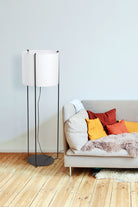 Faro Barcelona 24023-33-US Drum Floor Lamp in Black/Beige
