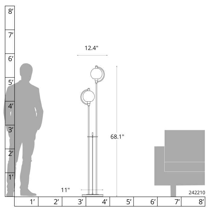 Hubbardton Forge 242210 Pluto Floor Lamp