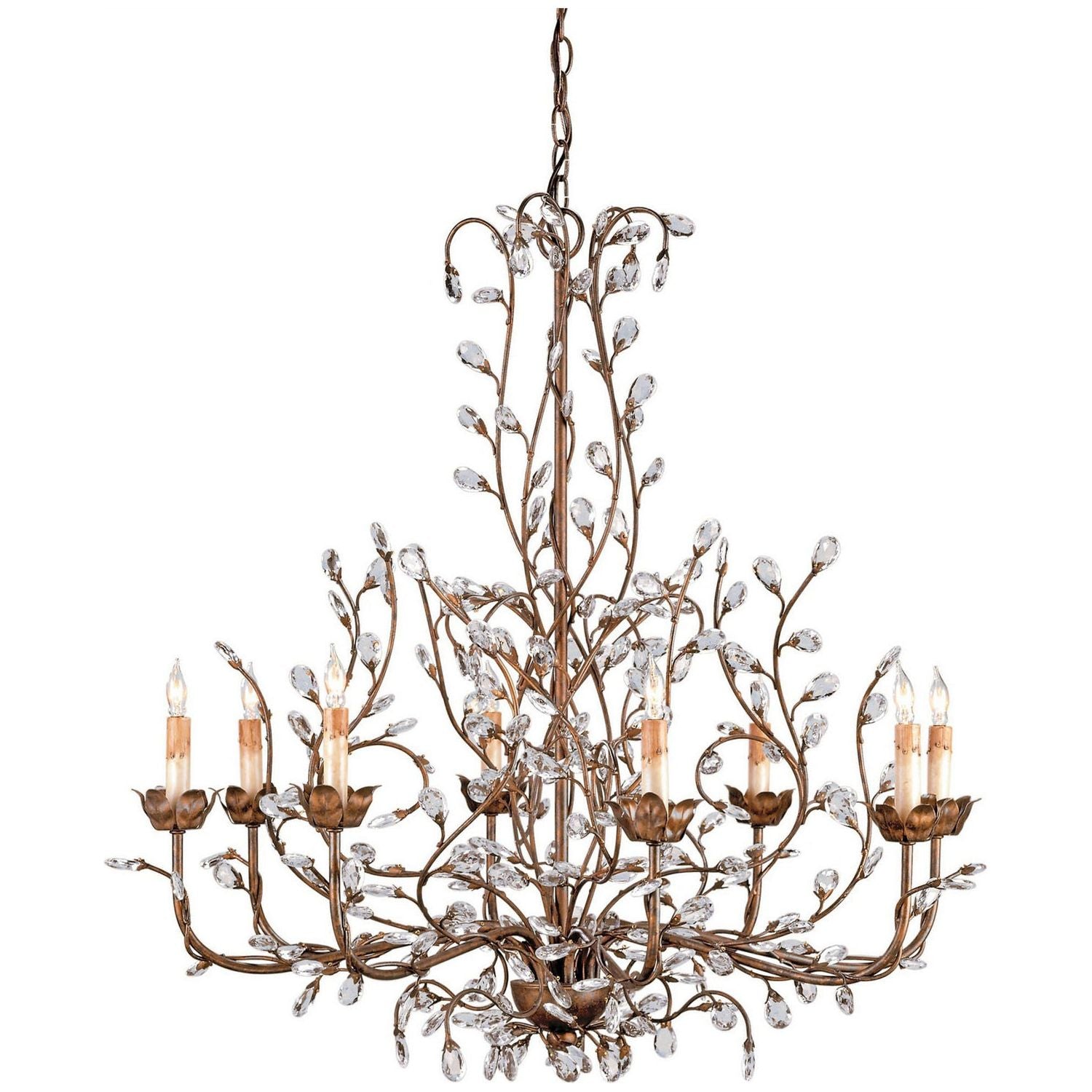 Currey and Company - 9884 - Eight Light Chandelier - Crystal Bud Collection - Cupertino
