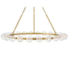 Fredrick Ramond FR30526LCB Coco Crackle Glass Chandelier in Lacquered Brass