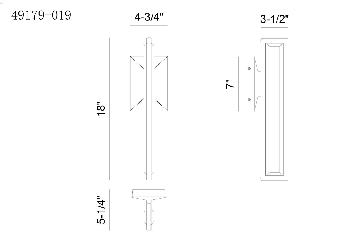 Eurofase 49180-015 Aelin LED Outdoor Wall Sconce in Matte Black