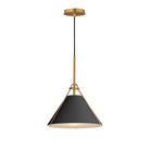 Maxim Lighting 25229BKNAB Lucas Single Pendant in Black / Natural Aged Brass